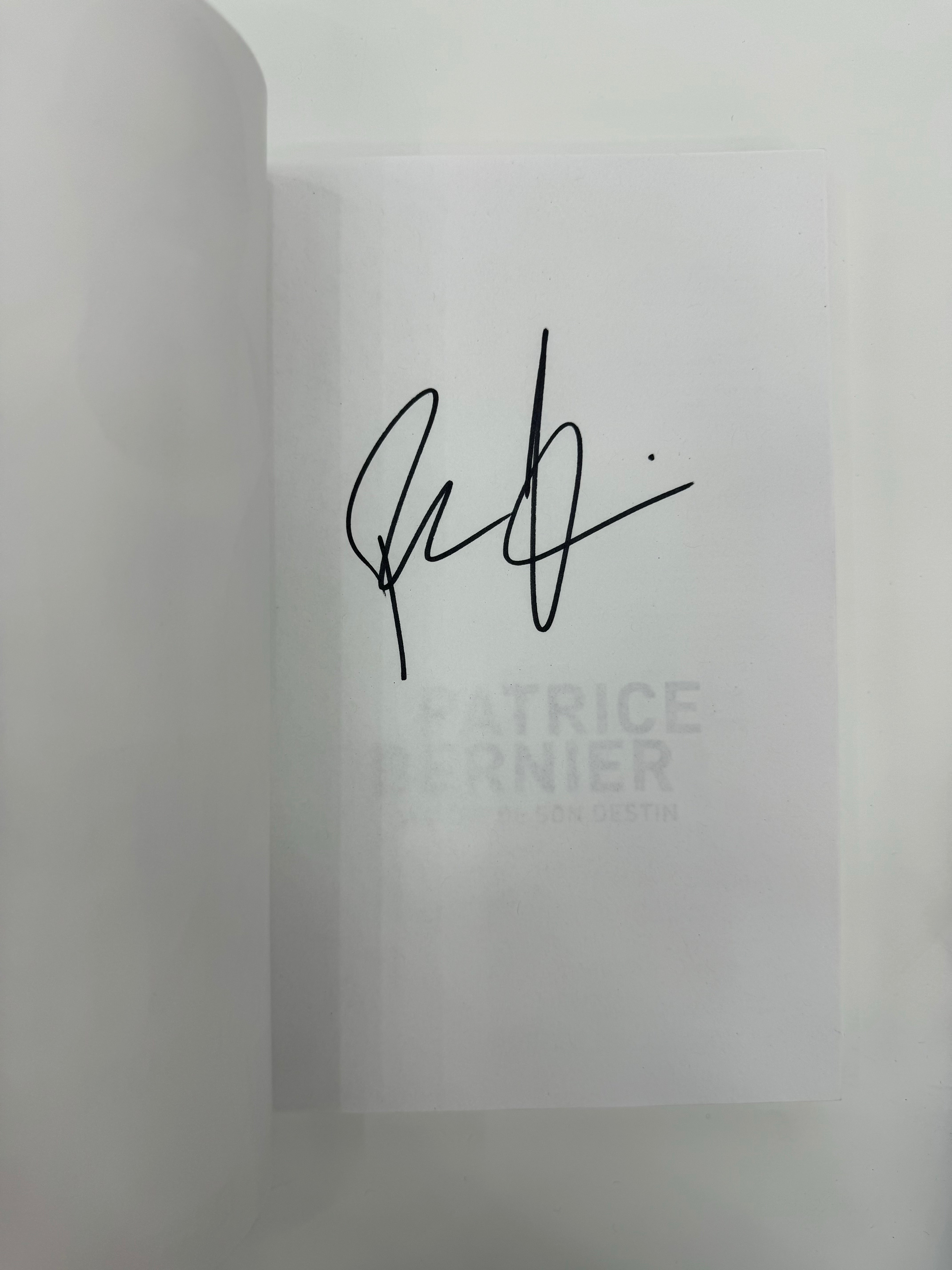 Livre Patrice Bernier Signé